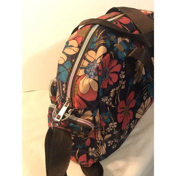 Likekid Crossbody Purse Bag Navy Pink Blue Floral Daisy Medium Sized - Picture 4 of 10